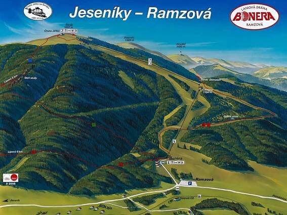 Mapa střediska Bonera Ramzová