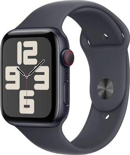 Apple Watch SE (2024) GPS + Cellular 44 mm hliníkový plášť sportovní náramek Midnight M/L
