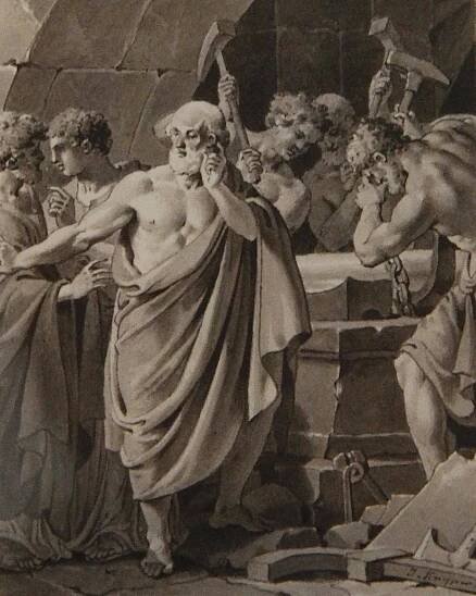 Drawing by Jacques Kuyper: study for print of 'Pythagoras' | Robert Schreuder
