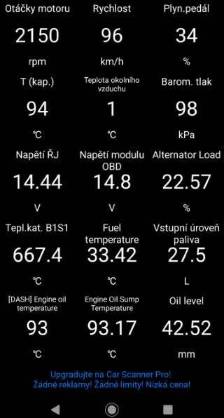 Car Scanner ELM OBD2 funkce v češtině