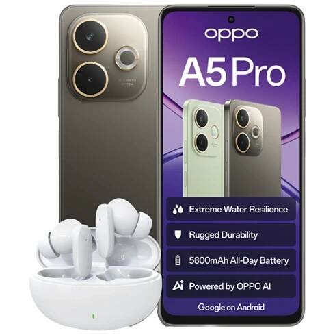 Oppo A5 Pro 4G Mocha Brown Plus Buds slide