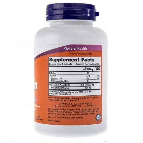 Now Foods Lecitin (Lecithin) 1200 mg - 100 kapslí Značka Now foods