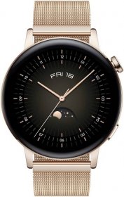 Chytré hodinky Huawei Watch GT 3 55027151 / 42 mm / 4 GB / GPS / Stainless Steel Case & Stainless Steel Band / Gold / ZÁNOVNÍ