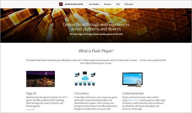 Adobe Flash Player – an SWF player