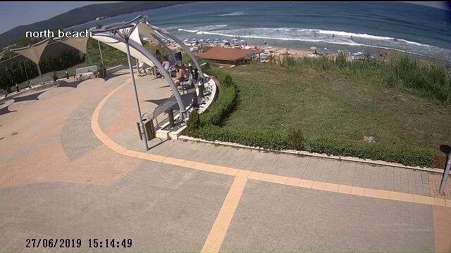 Webcam Primorsko north beach, Primorsko, Bulgaria - Online Live Cam