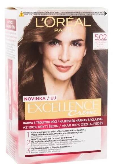 L'Oréal Paris Excellence Creme 192 ml, 5.02 světle hnědá duhová