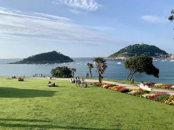 Výhľad z parku paláca Miramar, San Sebastián, Španielsko