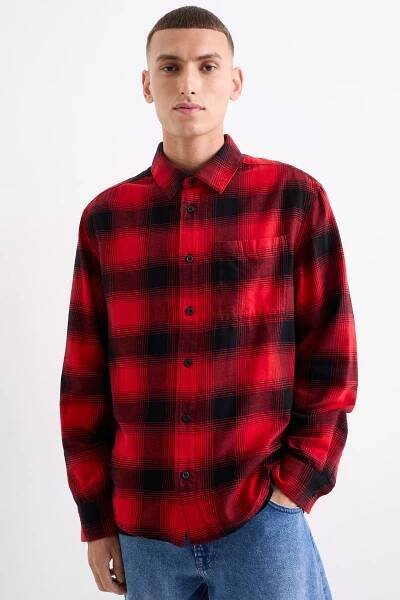 Košile - relaxed fit - kent - kostkovaná