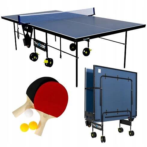 Stůl NA STOLNÍ tenis skládací SILNÝ ping pong MÍČ síť VOZÍK sada