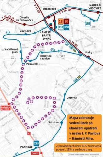 Z důvodu opravy tramvajové trati v Praze 4 je zajištěna náhradní autobusová doprava | Veřejná doprava | IZDoprava.cz