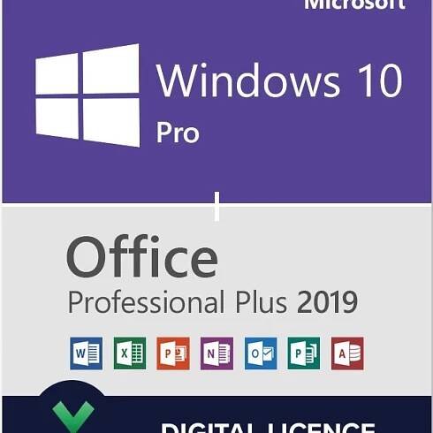 Microsoft Windows 10 Pro and Office 2019 Pro Plus - Product Key - 32/64 Bit - Combo Pack