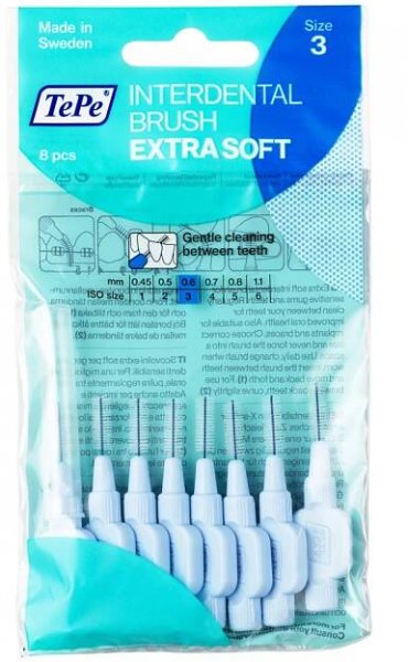Parfums Seasons | Tepe Extra Soft Mezizubní kartáčky 0,6 mm Modré 8 ks
