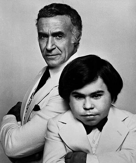 Ricardo Montalban as Mr. Roarke (left) and Herve Villechaize as Tattoo starred together in "Fantasy Island" for six of its seven seasons (1977–84).