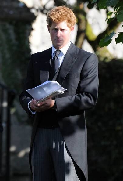 Prince Harry at a wedding in 2008