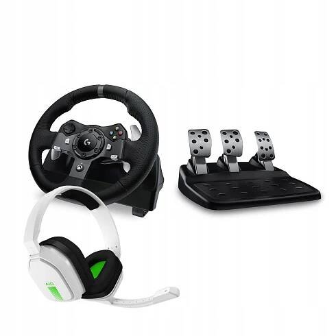 Logitech G920 Wheel+A10 Xbox Headset White 991-000487