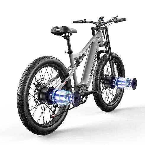 Shengmilo S600 Adult 2000W Men's E-Mountain ebike with Two Motors 48V17.5AH840WH Battery 26 Inch Wide Tyre Men's Electric Bike