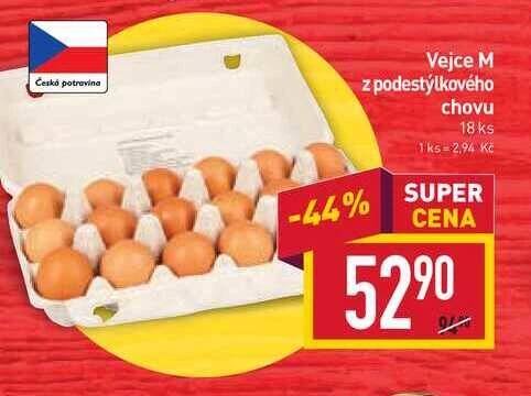 Vejce M z podestýlkového chovu 18 ks