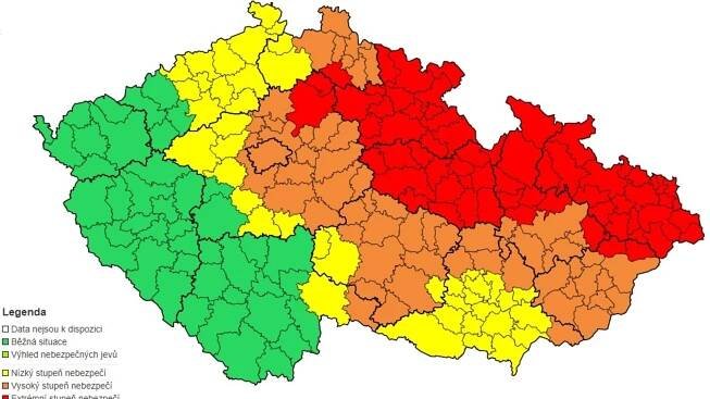 Varování před silným deštěm: Severovýchod Česka zasáhnou extrémní srážky