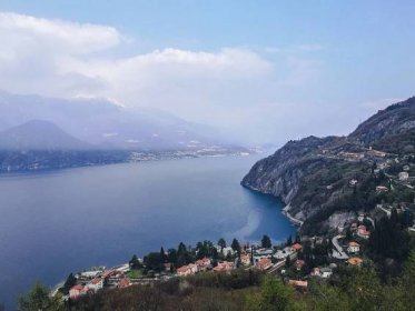 One day hike from Varenna to Bellano at Lake Como, Lombardy, Italy