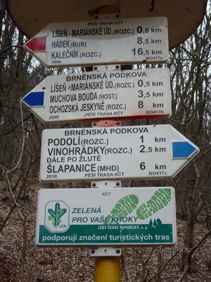 Rozcestník Brno Líšeň -... - Rozcestí