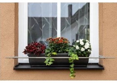 Zábrany květinových truhlíků na okna, držáky truhlíků