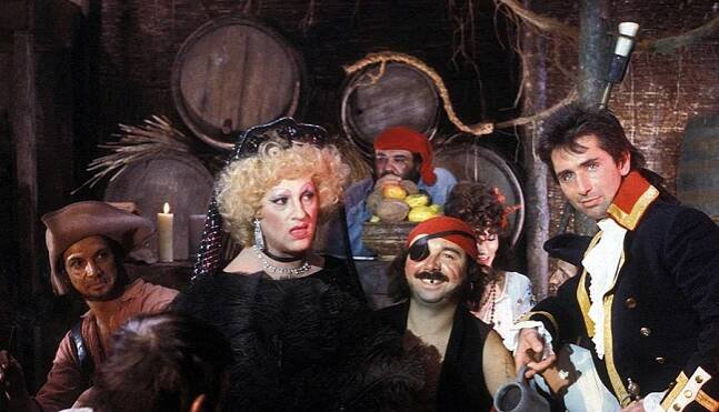 Michel Serrault, Gérard Jugnot et Thierry Lhermitte sur le tournage des Rois du gag - DR