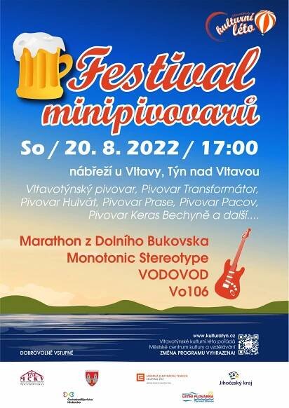 Festival minipivovarů – sobota 20. srpna 2022- Vltavotýnské kulturní léto 2022 - Food Festivaly