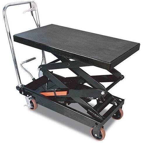 Pojízdný pracovní stůl zdvižný, nosnost 360 kg, zdvih 1290 mm, s hydraulickým systémem