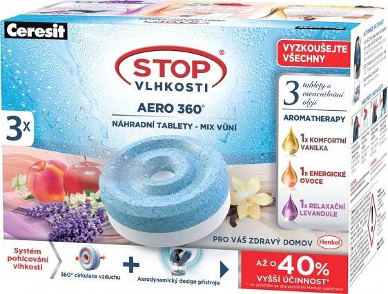 Ceresit Stop Vlhkosti Aero 360° náhradní tablety 3x 450 g od 271 Kč