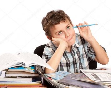 Školák ochotny dělat domácí úkoly — Stock Fotografie © Xalanx #2007947