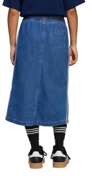 Dětská riflová sukně adidas Originals modrá barva, midi, JC7879
