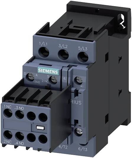 SIEMENS Stykač AC-3, 38A/18,5kW/400V, 3pólový, AC 24V, 50/60Hz 2 NO + 2 NC, šroubová svorka