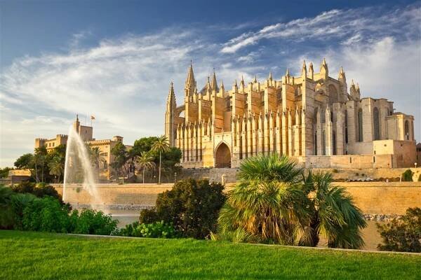 Katedrála Santa Maria z Palma de Mallorca, La Seu, Španělsko — Stock obrázek