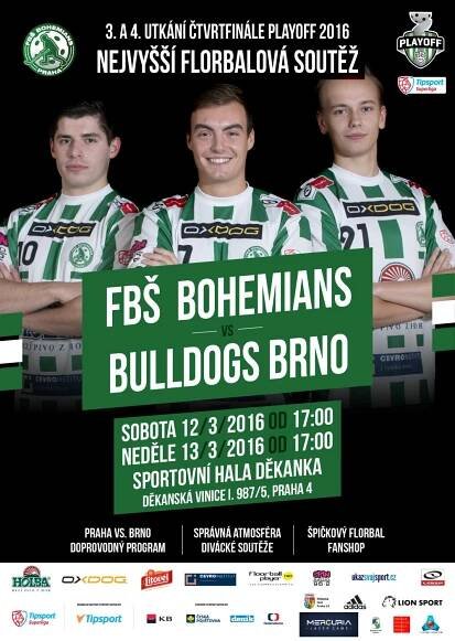 FLORBALOVÉ PLAYOFF: FBŠ BOHEMIANS VS. BULLDOGS BRNO