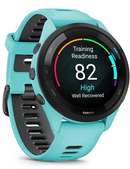 Garmin - Forerunner® 265-Luneta Black Black, pouzdro Aqua, řemínek silicone Aqua/Black | Tovys.cz 