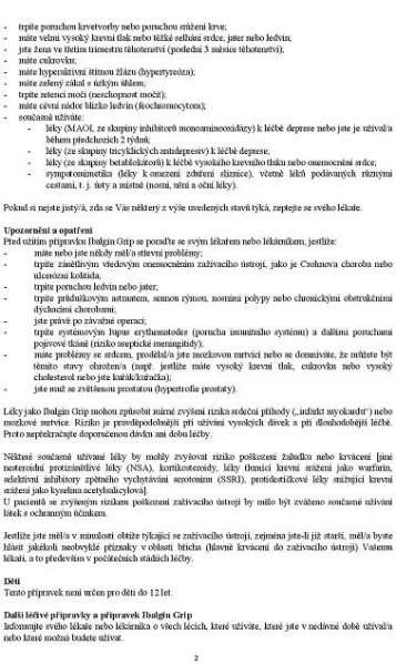 Příbalový leták Ibalgin Grip 200 mg 24 tbl. - Zbozi.cz