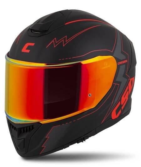 Moto přilba Cassida Integral GT 2.1 Flash černá matná/metalická červená/tmavě šedá XS