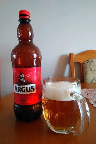 Argus Premium, světlý ležák vyráběný pro řetězec Lidl PET lahev