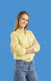 Beautiful Smiling Teen Girl in Stylish Casual Clothes Isolated on Vivid Light Blue Background. Stock Photo - Image of fashion, caucasian: 249899926