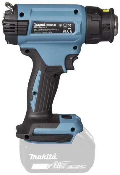 Makita DHG181ZK Akumulátorové horkovzdušné dmychadlo bez akumulátoru, bez nabíječky, kufřík, DHG181ZK