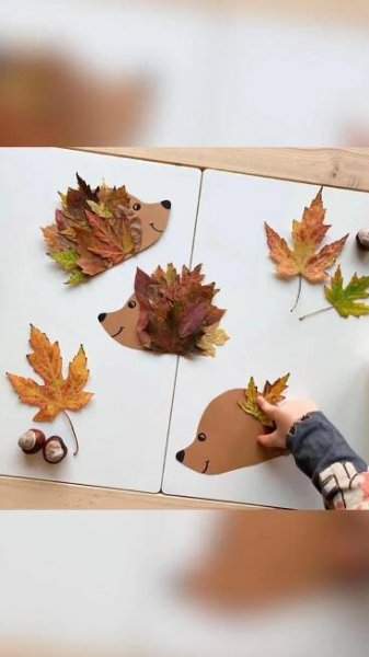 Fall Leaf Hedgehog | Toddler arts and crafts, Preschool crafts, Daycare crafts
