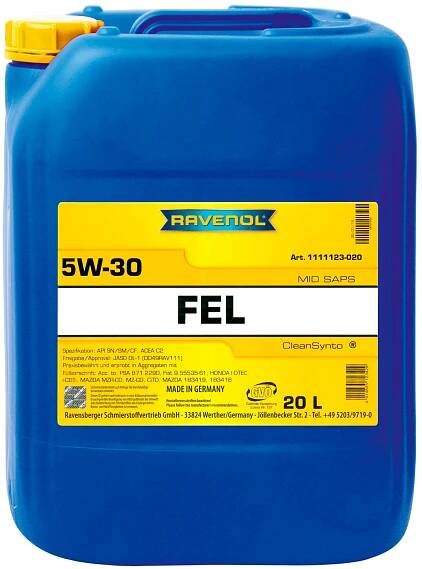 RAVENOL FEL SAE 5W-30; 20 L | RAVENOL