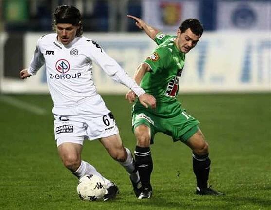 Slovácko - Jablonec: Tomáš Abraham (vlevo) a Luboš Loučka