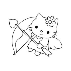 Omalovánka Hello Kitty Valentýn Online a Tisk zdarma!