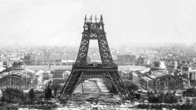 Picture of the original construction of the Eiffel Tower