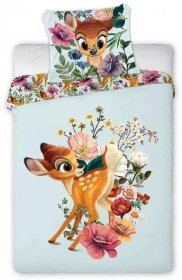 FARO Povlečení do postýlky 100x135 + 40x60 cm - Bambi a Luční Květy