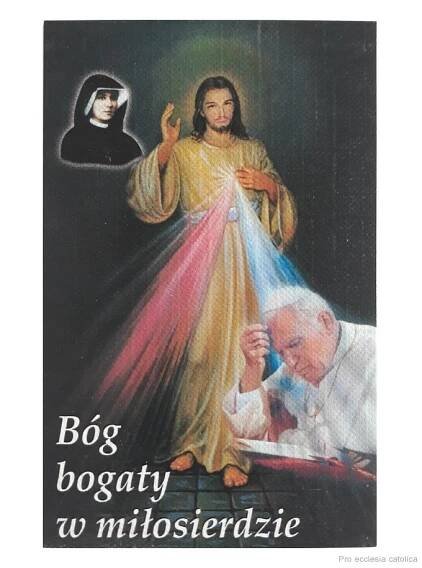 Boží Milosrdenství, Jan Pavel II., svatá Faustýna (papírový obrázek)