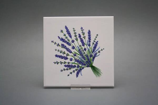 Obklad 15x15cm Levandule WM | COLOR ONE bílá matná | Bohemia Porcelán 1987