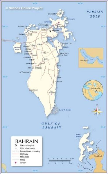 Map of Bahrain