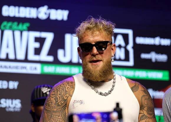 Jake Paul at a press conference.